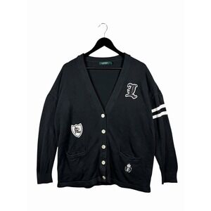 Lauren Ralph Lauren Ragby Varsity Letterman Cotton Blend Cardigan Women's XL